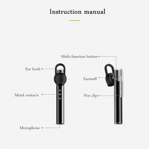 QCY J09 Ear Hook Wireless Headphone - Black