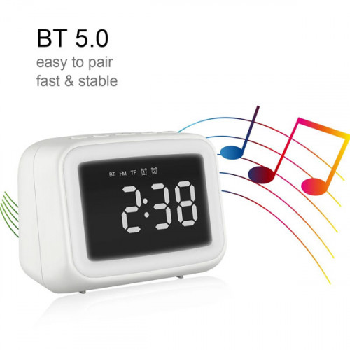 Mini Bluetooth Speaker with Alarm Clock and LED Light