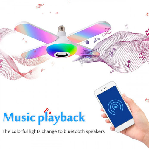 4 Leaves Fan Shaped Bluetooth Speaker with RGB Light