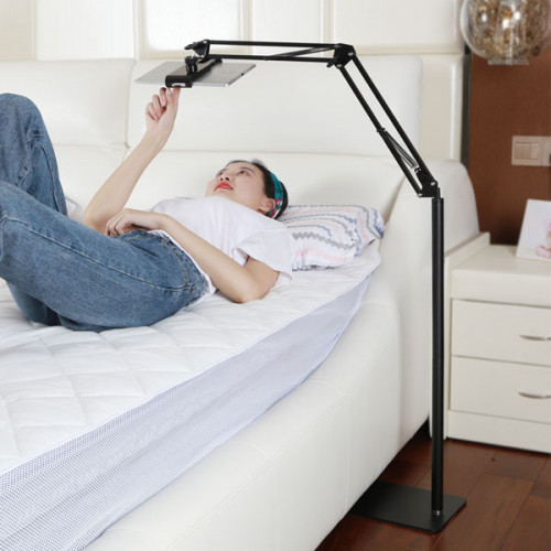  Aluminum Long Arm Lazy Stand 2 In 1 Mobile , iPads and Tablet Floor Stand For 5" to 11"