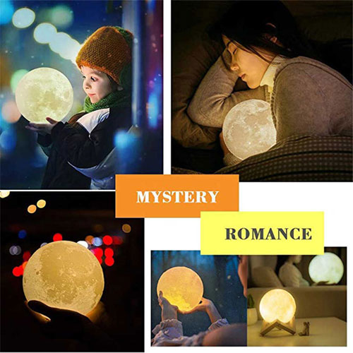 Rechargeable Moon Lamp with Bluetooth Speaker