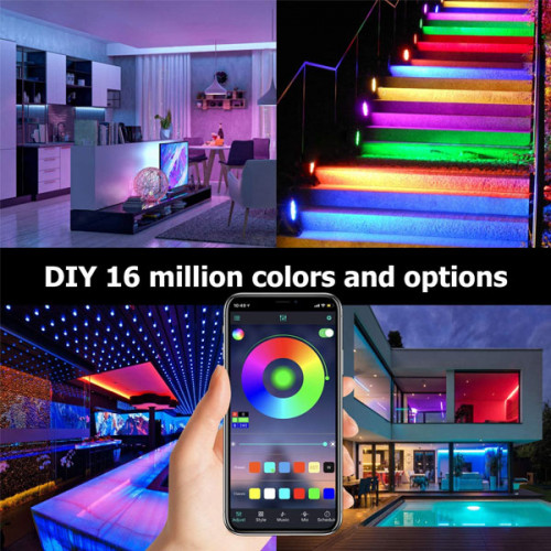 LED Strip Lights with Music Sync,Remote Control and App Control  Color Changing RGB LED Light - 5 Meters