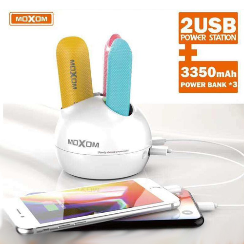 Moxom 3 x 3350 mAh Power Bank Station wi...