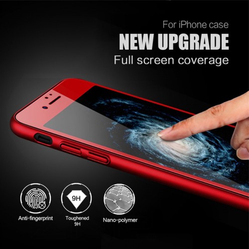 JOYROOM Red 3D Tempered Glass and TPU Case For iPhone 7 / 8