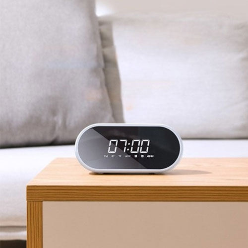 Baseus Encok E09 wireless speaker, watch and Alarm Clock - White