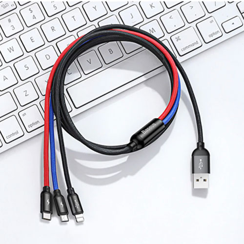 Baseus 3 in 1 3.5A Type-C ,  Micro USB & Lightning Cable