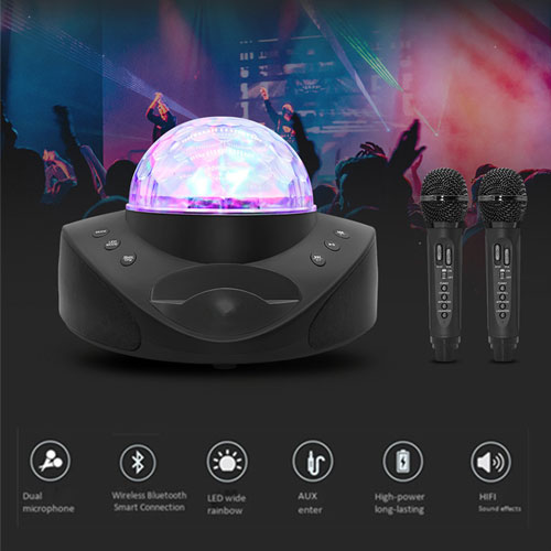 Disco Light Bluetooth Speaker with 2 MIC