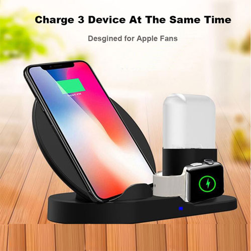 3 In 1 Wireless Charger Stand For Apple iPhone , Airpods and Apple Watch Charger