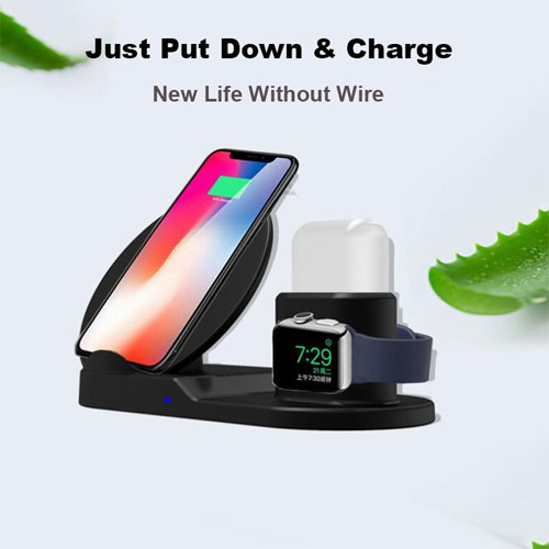 3 In 1 Wireless Charger Stand For Apple iPhone , Airpods and Apple Watch Charger