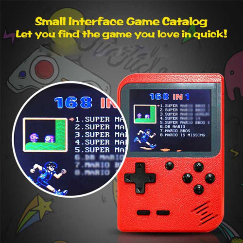  Portable Handheld 168 in 1 Retro Game Console - Black