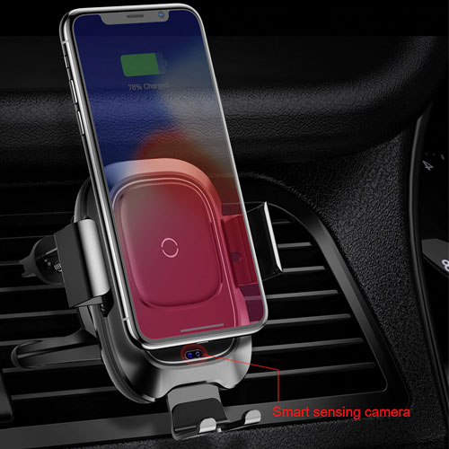 Baseus Automatic Wireless Fast Charger Car Mount  For iPhone XS Max , iPhone X , Note 9 , Note 8