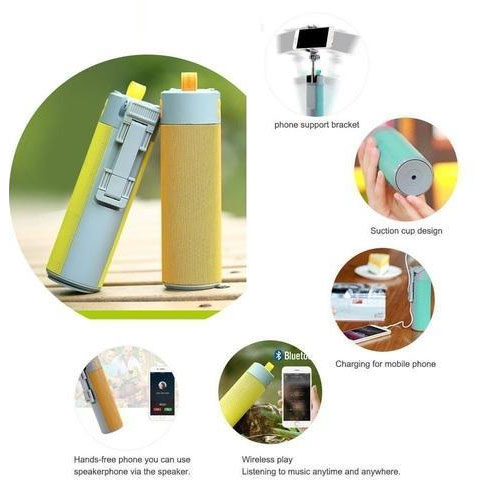 5 in 1 Selfie Stick , Wireless Bluetooth Speaker , 2000 mAh Power Bank with Torch