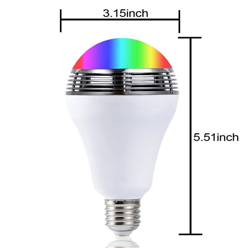 LED Light Bulb with Smart Bluetooth Speaker and APP Control RGB Multi Color Changing Light