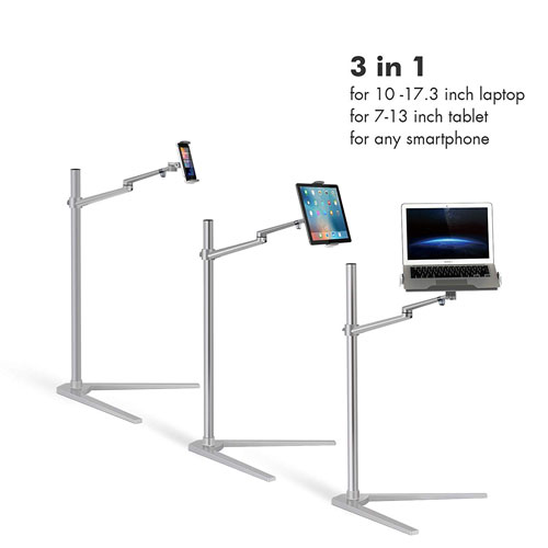 Aluminum Floor Stand For All Types Of Laptops , Tablets , iPads and Mobiles