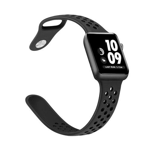 Limited Edition Nike+ Silicon Sports Band For Apple Watch 44MM / 42MM - Black/Black