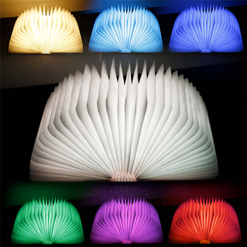 Book Design Bluetooth Speaker with Colorful LED Lighting Quran Player 