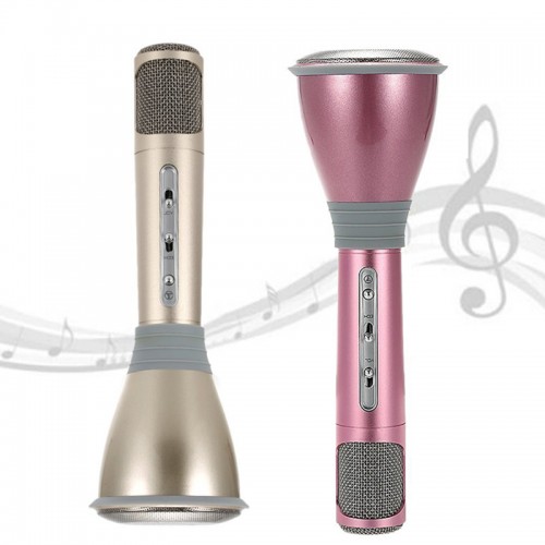 Wireless Mini Microphone with Bluetooth Speaker For All Smart Phones & Tablets - Rose Gold