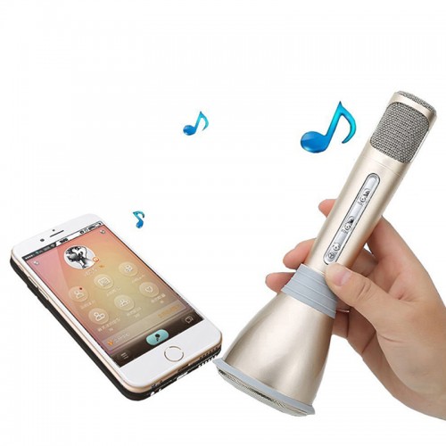 Wireless Mini Microphone with Bluetooth Speaker For All Smart Phones & Tablets - Rose Gold