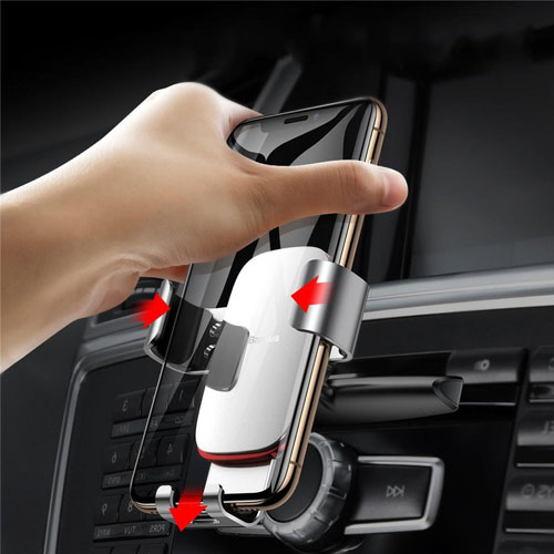 Baseus Metal Car Mobile Holder in Car CD Slot - Black