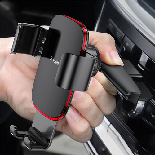 Baseus Metal Car Mobile Holder in Car CD Slot - Black