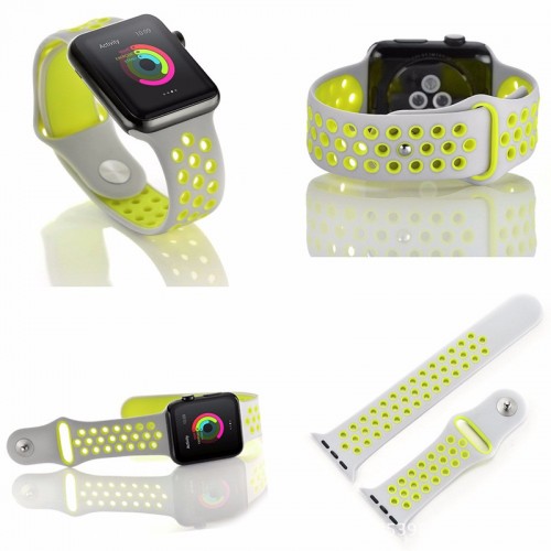 Limited Edition Nike+ Silicon Sports Band For Apple Watch 42MM - Gray/Green