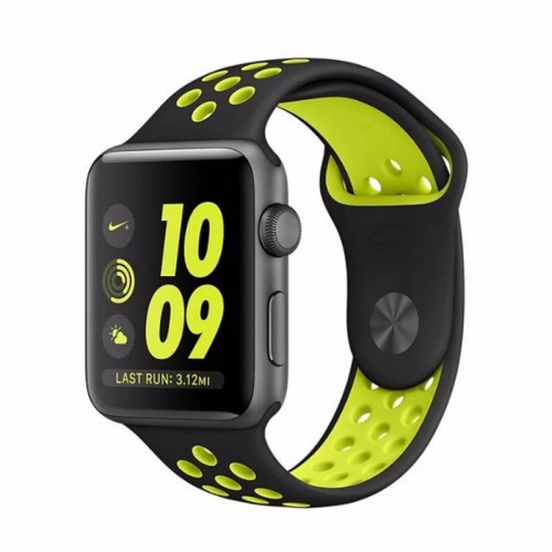 Limited Edition Nike+ Silicon Sports Band For Apple Watch 44MM / 42MM - Black/Green