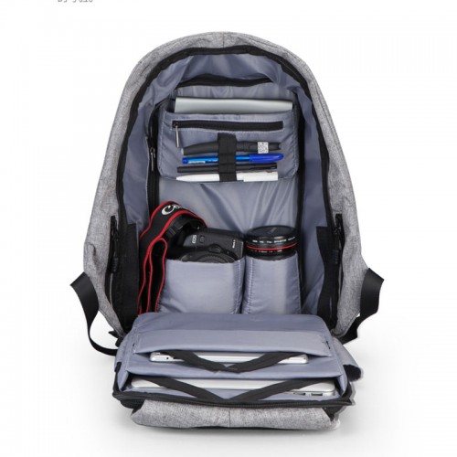 Anti-Theft Backpack with USB Charging Port For Laptops Bag UpTo 15.6” - Gray