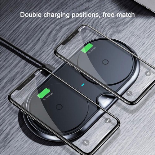 Baseus Zinc Alloy Double Base Fast Wireless Charger For iPhone X , iPhone 8 , Note 8 , S9