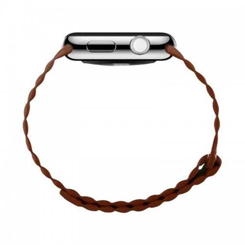 BASEUS Back Series Quilted PU Leather Loop Magnetic Closure Strap for Apple Watch 42mm - Brown