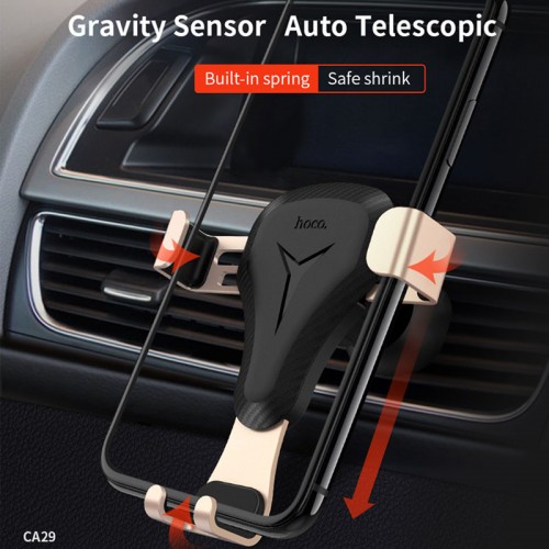 HOCO CA29 Air Vent Gravity Car Phone Holder For All Smart Phones - Black