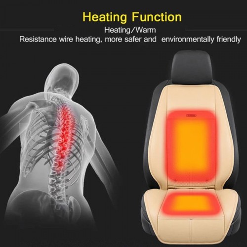 4 in 1 Function ( Cooling , heating , Massage , Anion) Car Seat Cushion - Black