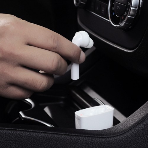 DACOM TWS Bluetooth Earphone with Car Charger - White