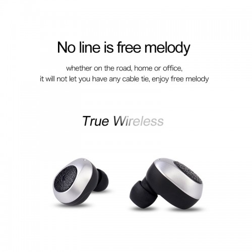 Fineblue QWS-X8 Dual Bluetooth Earphones With Magnetic Charging Socket - Black