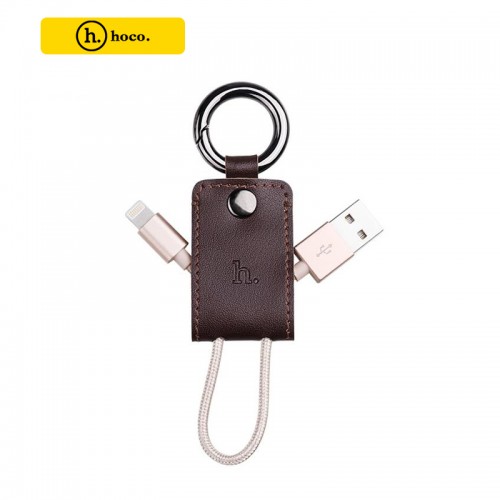 HOCO UPL19 Ultra Compact Durable Key Chain Portable Lightning Cable - Brown