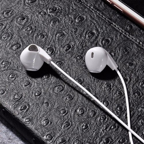 HOCO M2 Wired Earphones with MIC for Smart Phones & Tablets - White