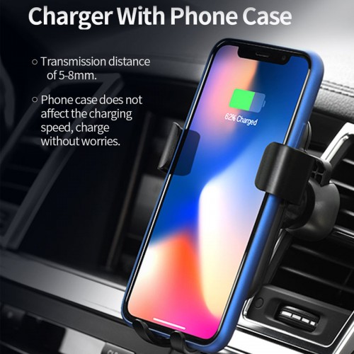 HOCO Car Qi Wireless Charger for iPhone X , iPhone 8 , S9 , Note 8 , Note 5