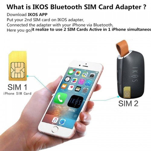 IKOS K1S Bluetooth 4.0 Dual SIM Card Adapter For IOS Devices