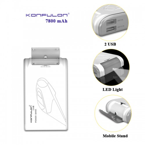 Konfulon 7800 mAh Power Bank with 2 USB ...