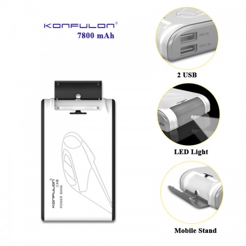 Konfulon 7800 mAh Power Bank with 2 USB ...