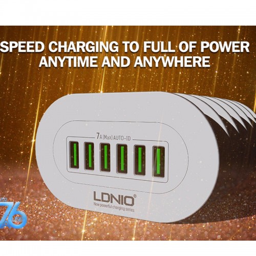 LDNIO 6 USB Ports Charging Station For All Smart Phones & Tablets