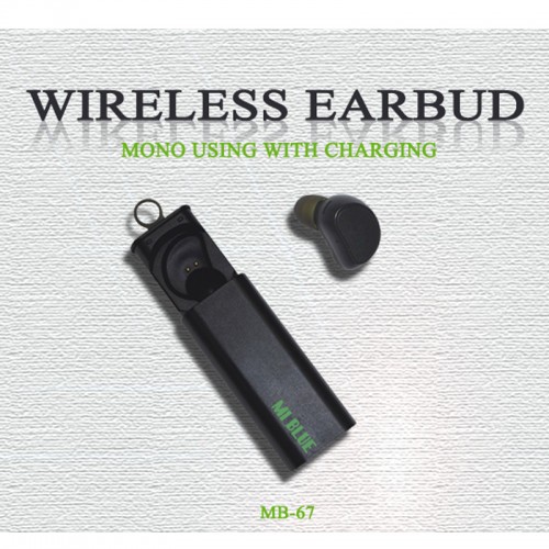 MI Blue MB-67 Wireless Mini Headset with Power Bank - Black