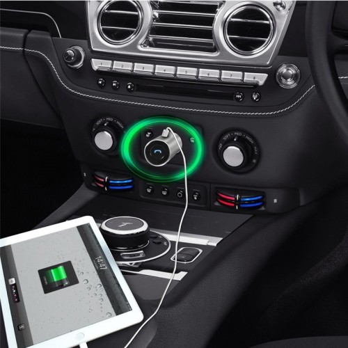 OVEVO Super Mini Headset with Portable 2 USB Car Charger