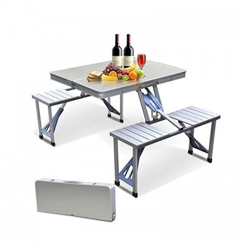 Aluminum  Portable Folding Picnic Table with Seating for 4