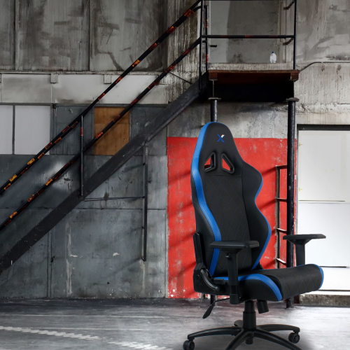 RapidX Ferrino Series Gaming Chair - Blue on Black