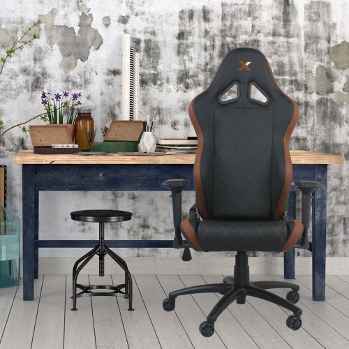 RapidX Ferrino Series Gaming Chair - Brown on Black