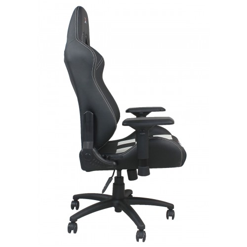 RapidX Finish Line Series Gaming Chair - White on Black