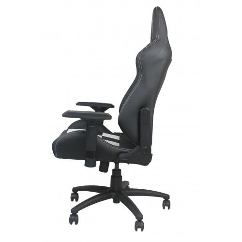 RapidX Finish Line Series Gaming Chair - White on Black