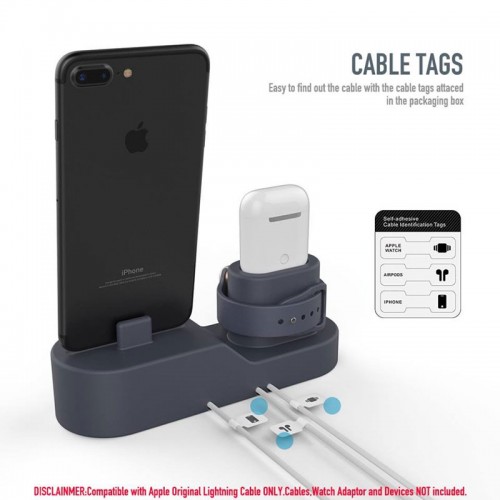 3 in 1 Premium Silicone Charging Stand for AirPods , Apple Watch , iPhone 