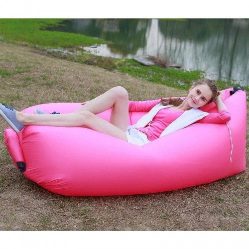 Fast Inflatable Lazy Sofa Bag , Sleeping Bag , Camping Bed , Beach Lounger, Portable Dream Chair - Orange