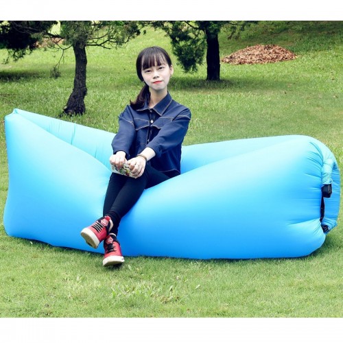 Fast Inflatable Lazy Sofa Bag , Sleeping Bag , Camping Bed , Beach Lounger, Portable Dream Chair - Blue